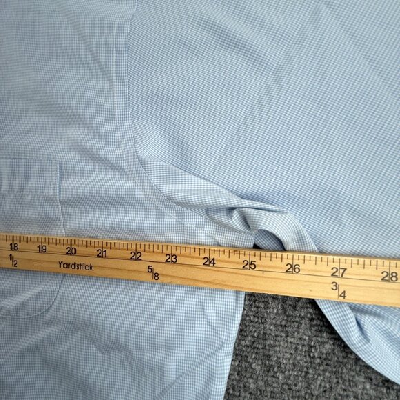 Brooks Brothers Slim Non-Iron 17 6/7 Cotton Blue Check Button Up Shirt Mens - Picture 6 of 16